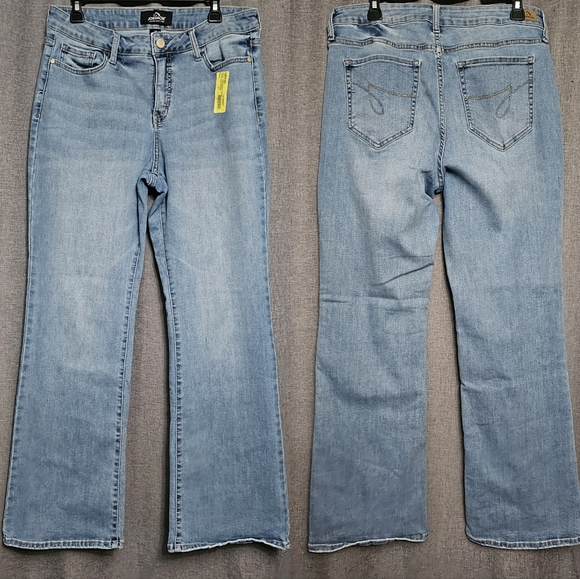 Jordache Mid Rise Curvy Bootcut Jeans Medium Wash Enzyme Size 14 New NWOT - Picture 2 of 13